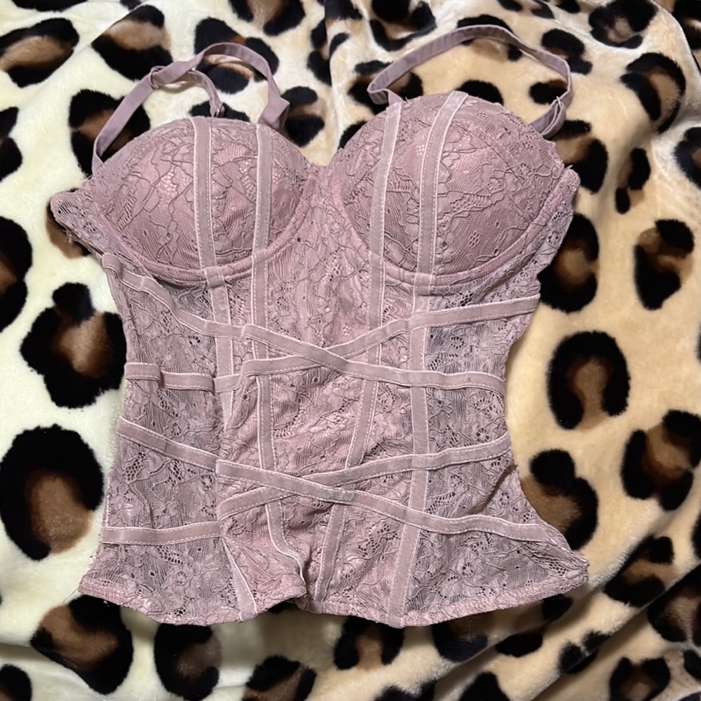 Charlotte Russe Pink Lace Bustier